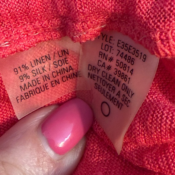 Elie Tahari dark coral semi sheer top - Picture 7 of 8